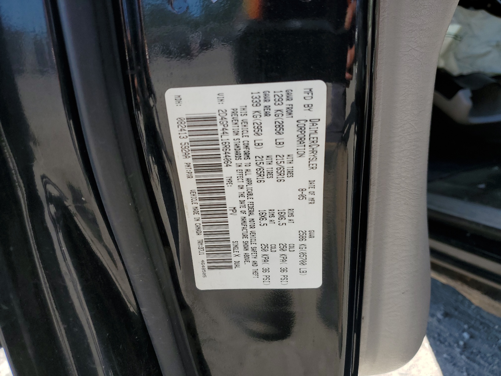 2D4GP44L16R644064 2006 Dodge Grand Caravan Sxt