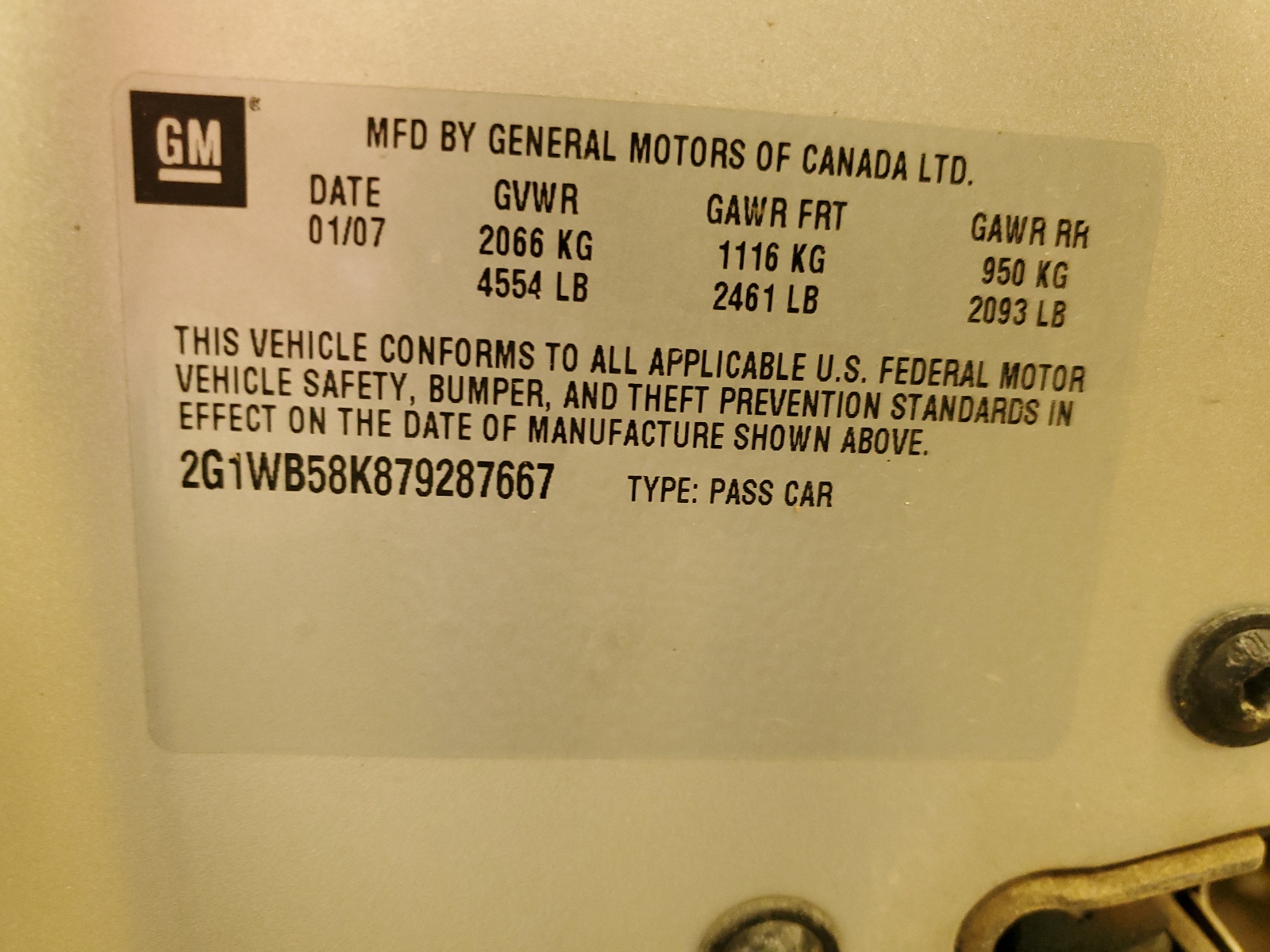 2G1WB58K879287667 2007 Chevrolet Impala Ls