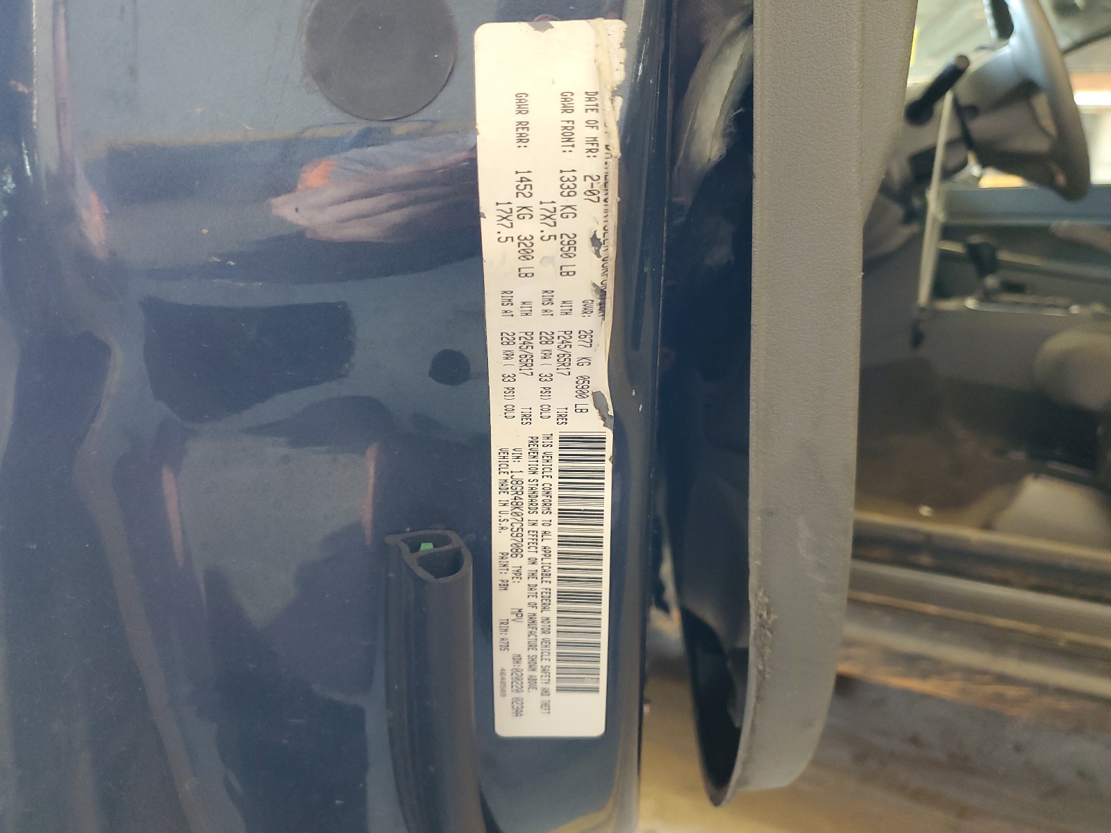 1J8GR48K07C597086 2007 Jeep Grand Cherokee Laredo