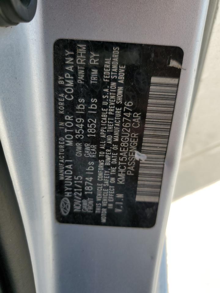 2016 Hyundai Accent Se VIN: KMHCT5AE8GU267476 Lot: 59653824