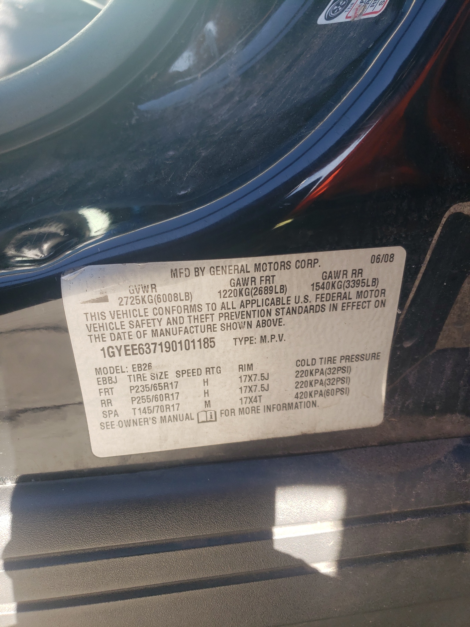 1GYEE637190101185 2009 Cadillac Srx