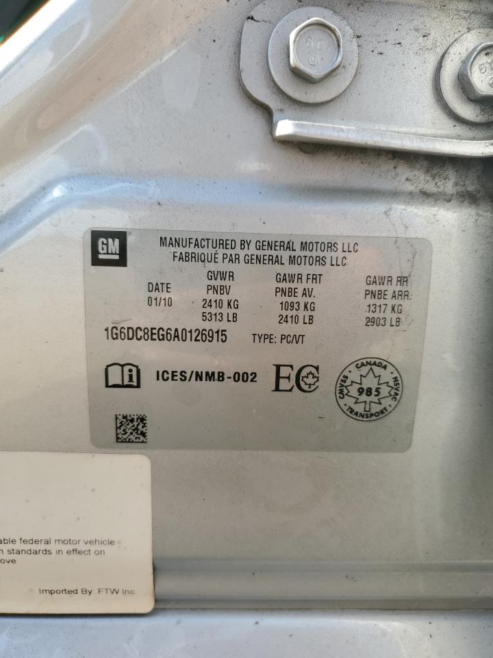 2010 Cadillac Cts VIN: 1G6DC8EG6A0126915 Lot: 58985174