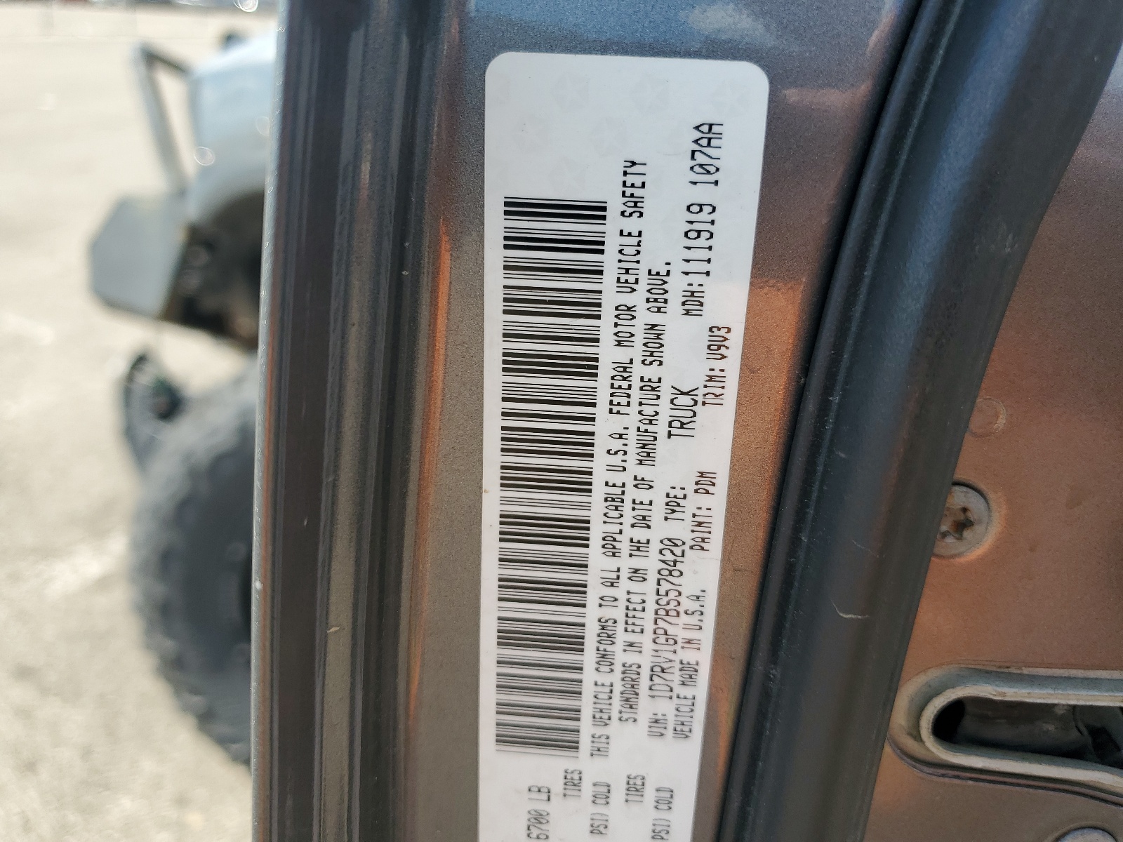 1D7RV1GP7BS578420 2011 Dodge Ram 1500