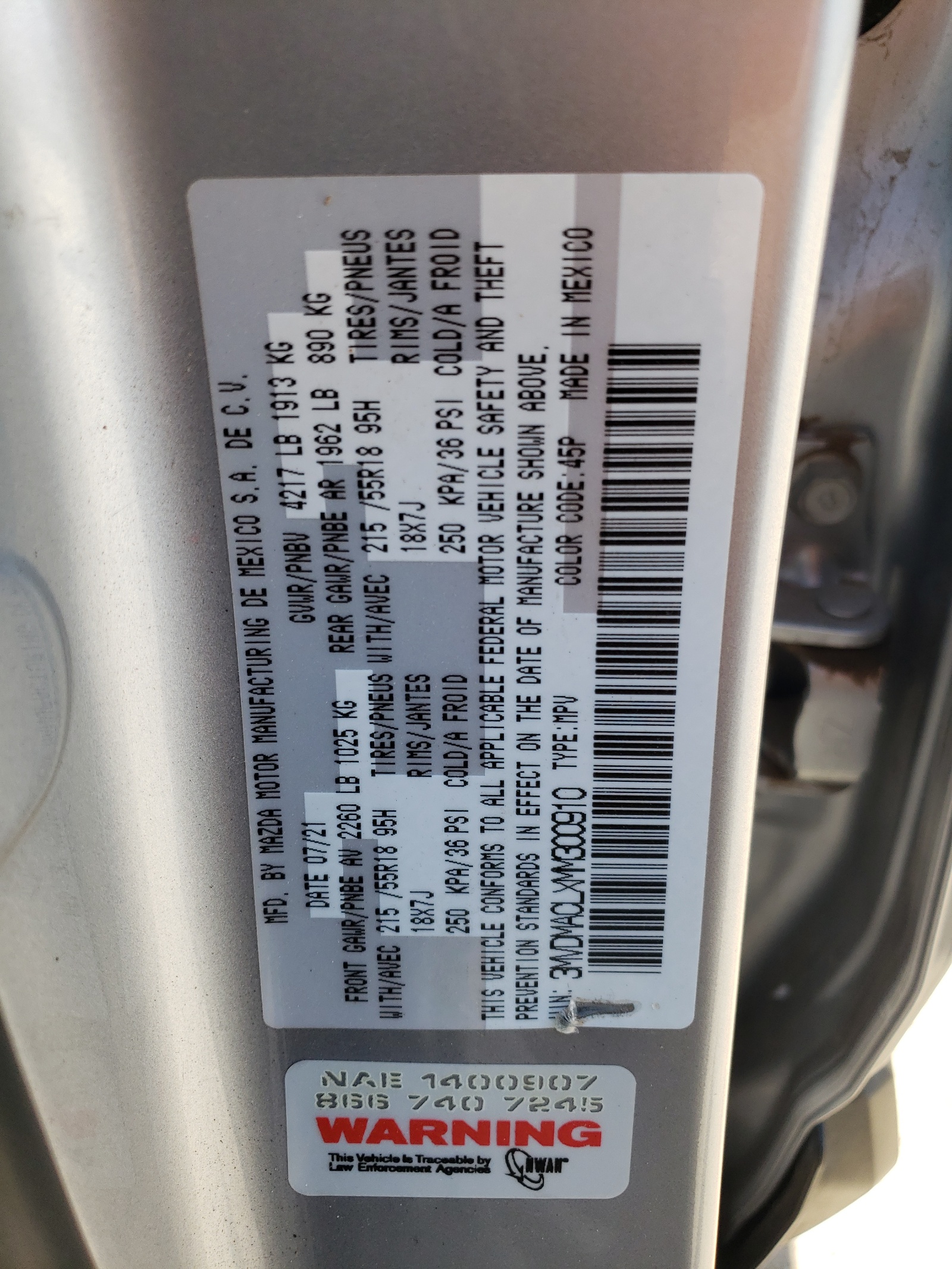 3MVDMACLXMM300910 2021 Mazda Cx-30 Preferred