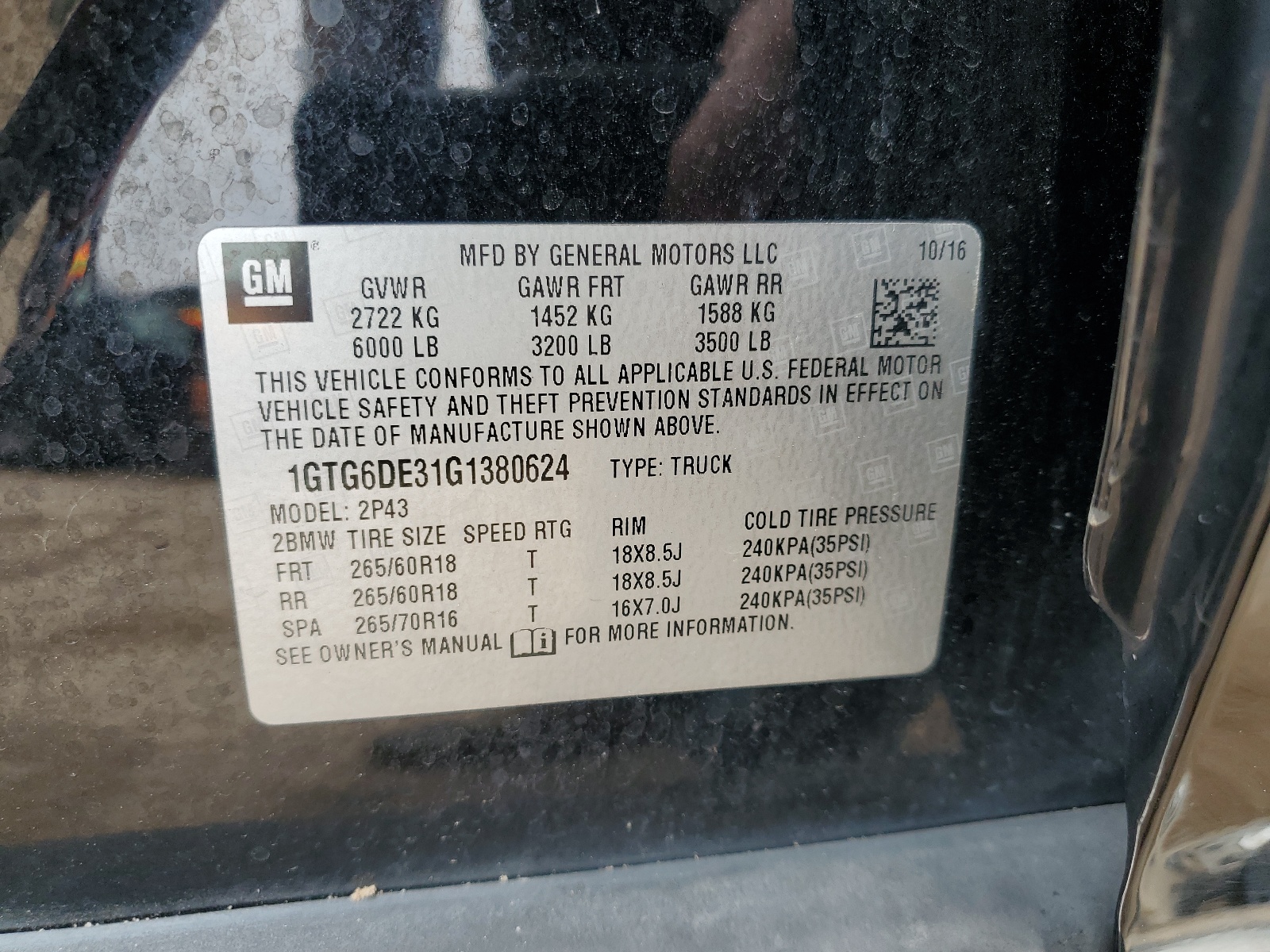 1GTG6DE31G1380624 2016 GMC Canyon Slt