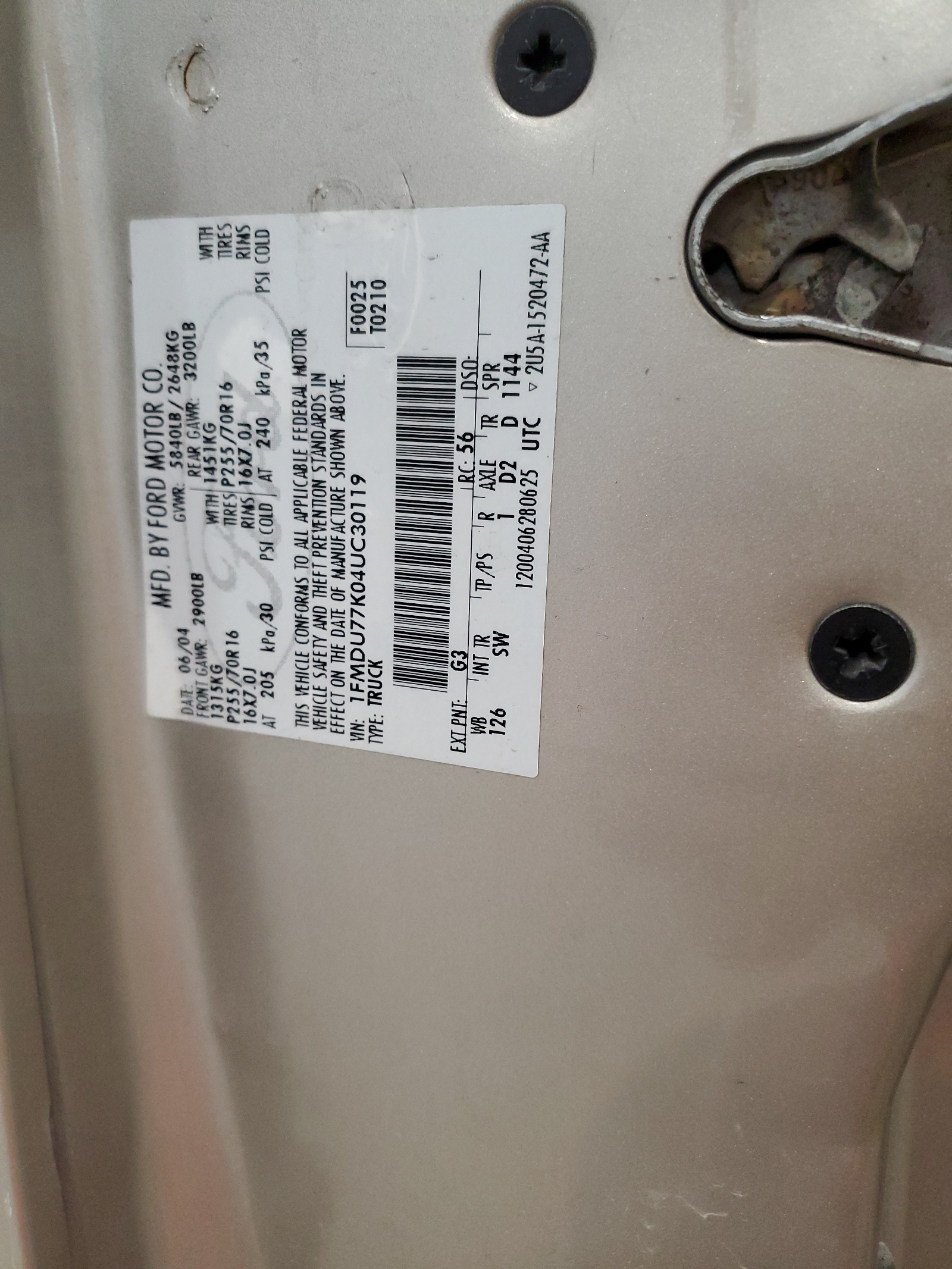 1FMDU77K04UC30119 2004 Ford Explorer Sport Trac