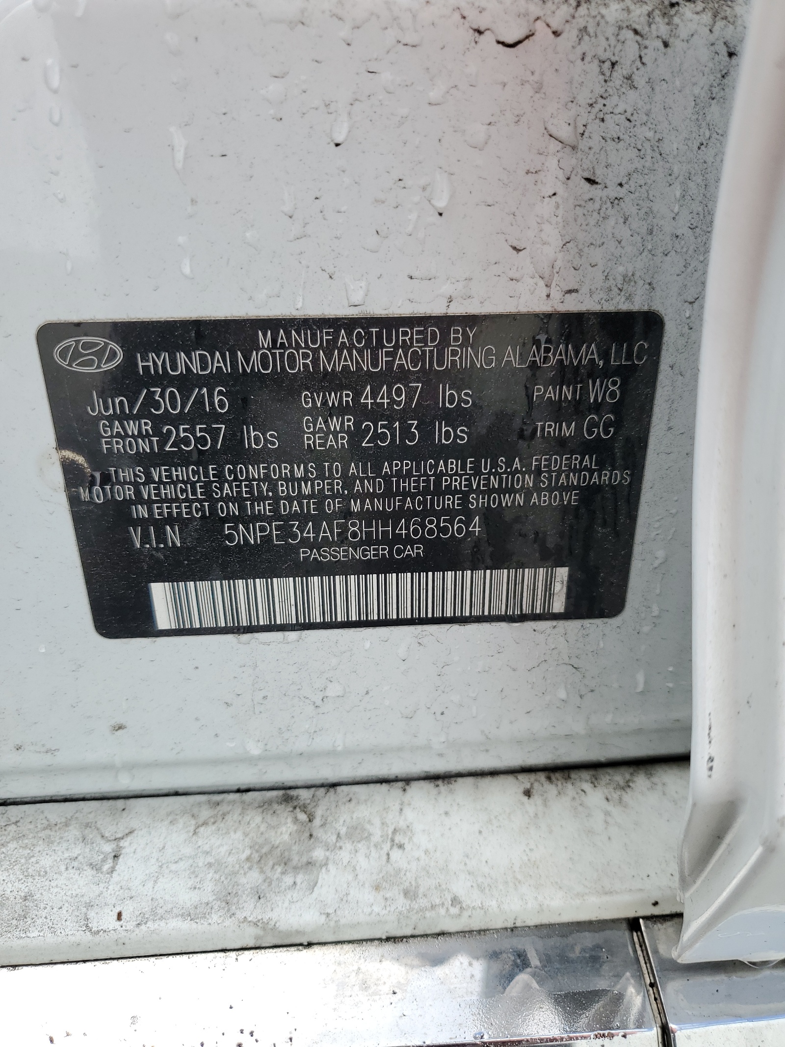 5NPE34AF8HH468564 2017 Hyundai Sonata Sport