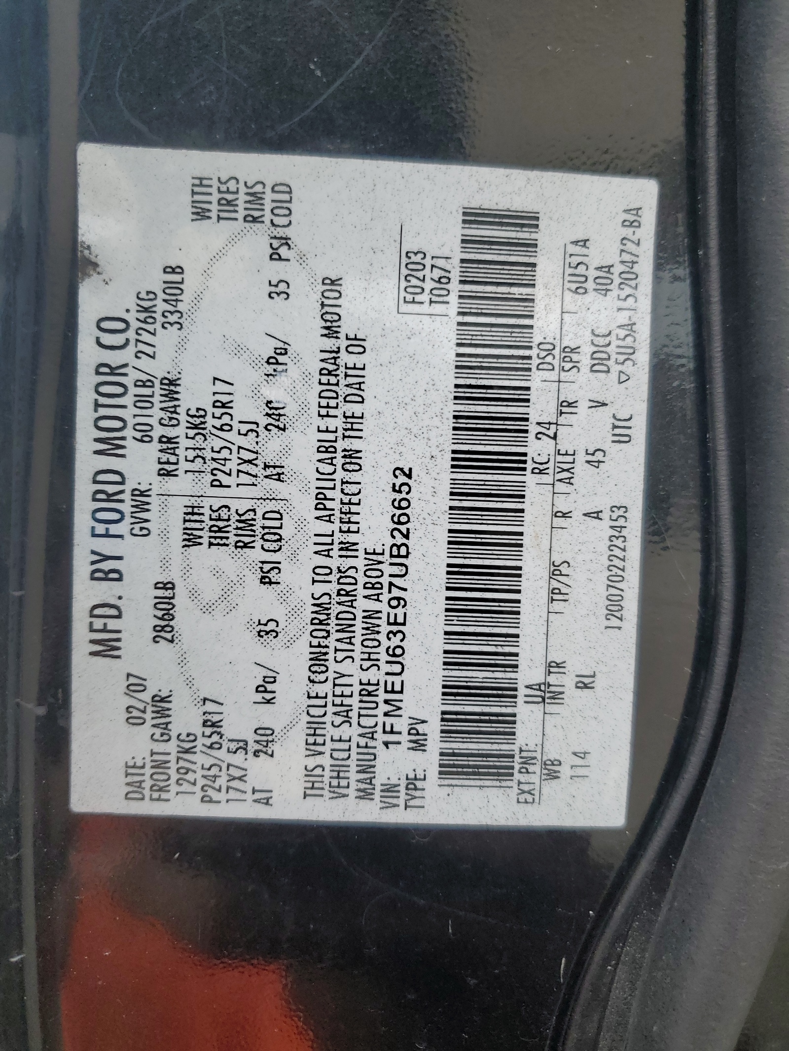 1FMEU63E97UB26652 2007 Ford Explorer Xlt