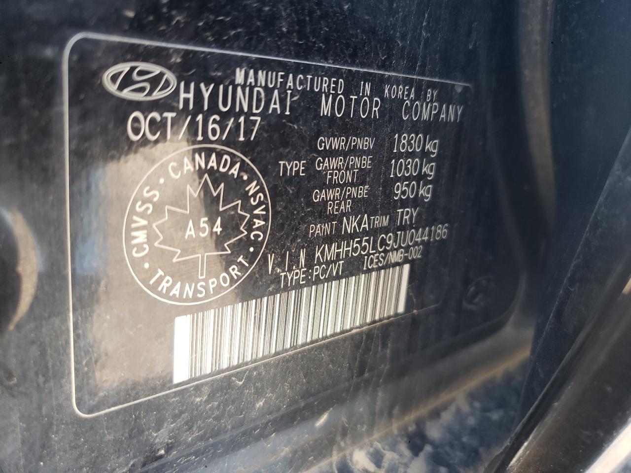 2018 Hyundai Elantra Gt Sport VIN: KMHH55LC9JU044186 Lot: 57879194