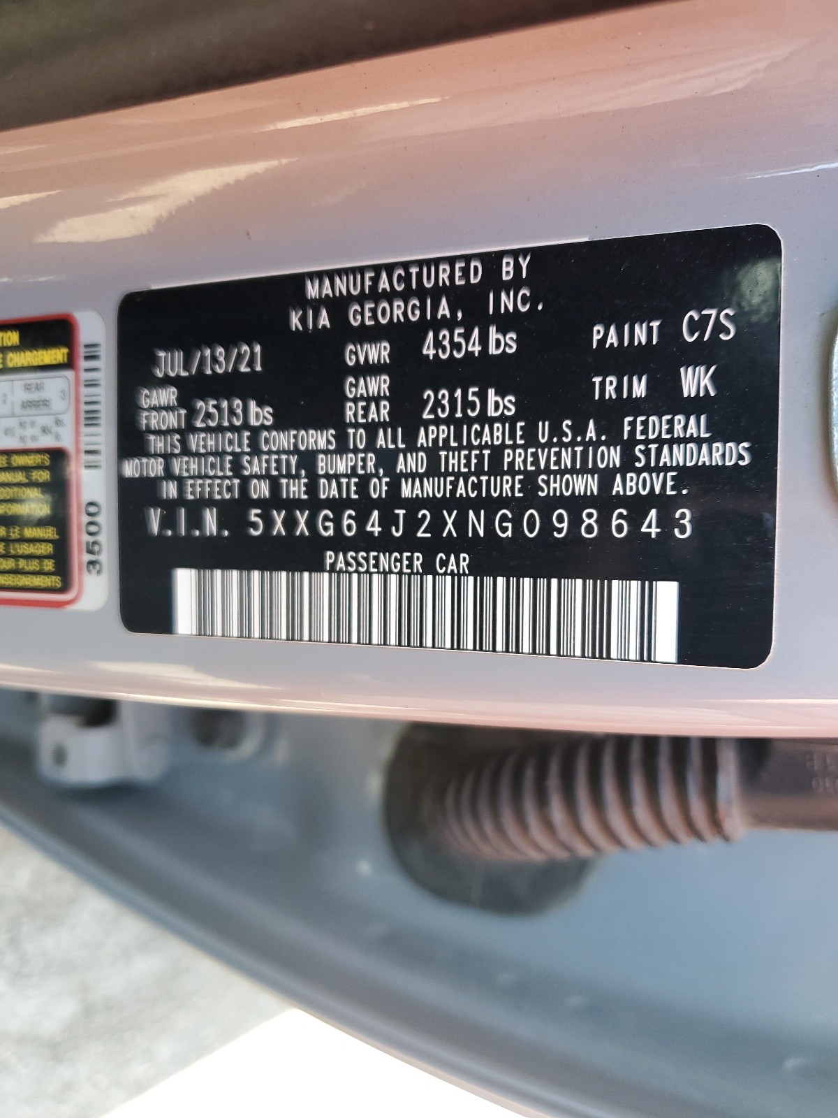 5XXG64J2XNG098643 2022 Kia K5 Gt Line