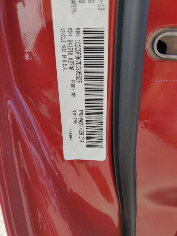 2013 Dodge Dart Sxt VIN: 1C3CDFBA7DD305525 Lot: 61336054