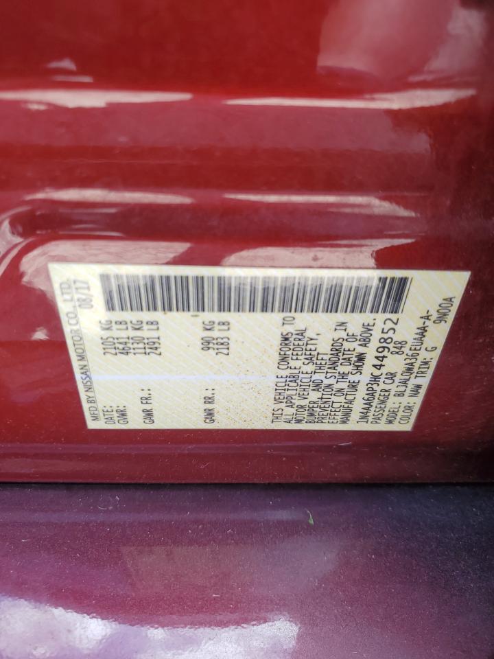 1N4AA6AP3HC449852 NISSAN MAXIMA 2017