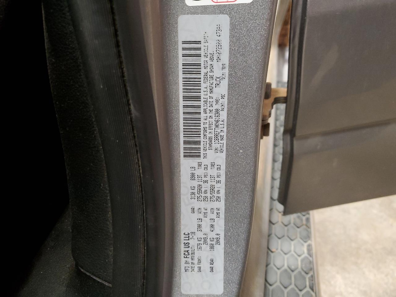 2019 Ram 1500 Big Horn/Lone Star VIN: 1C6RREFTXKN616300 Lot: 59041474