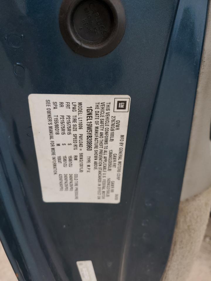 2000 Chevrolet Astro VIN: 1GNEL19W5YB208960 Lot: 59735754