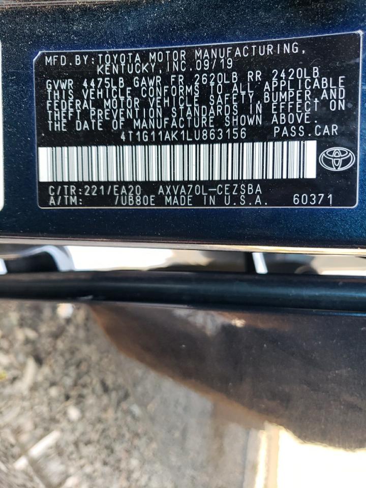 4T1G11AK1LU863156 2020 TOYOTA CAMRY - Image 12