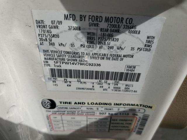 1FTPW14V79KC92336 | 2009 Ford f150 supercrew