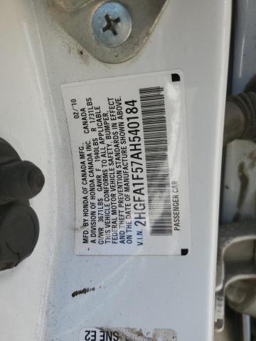 2HGFA1F57AH540184 | 2010 Honda civic lx