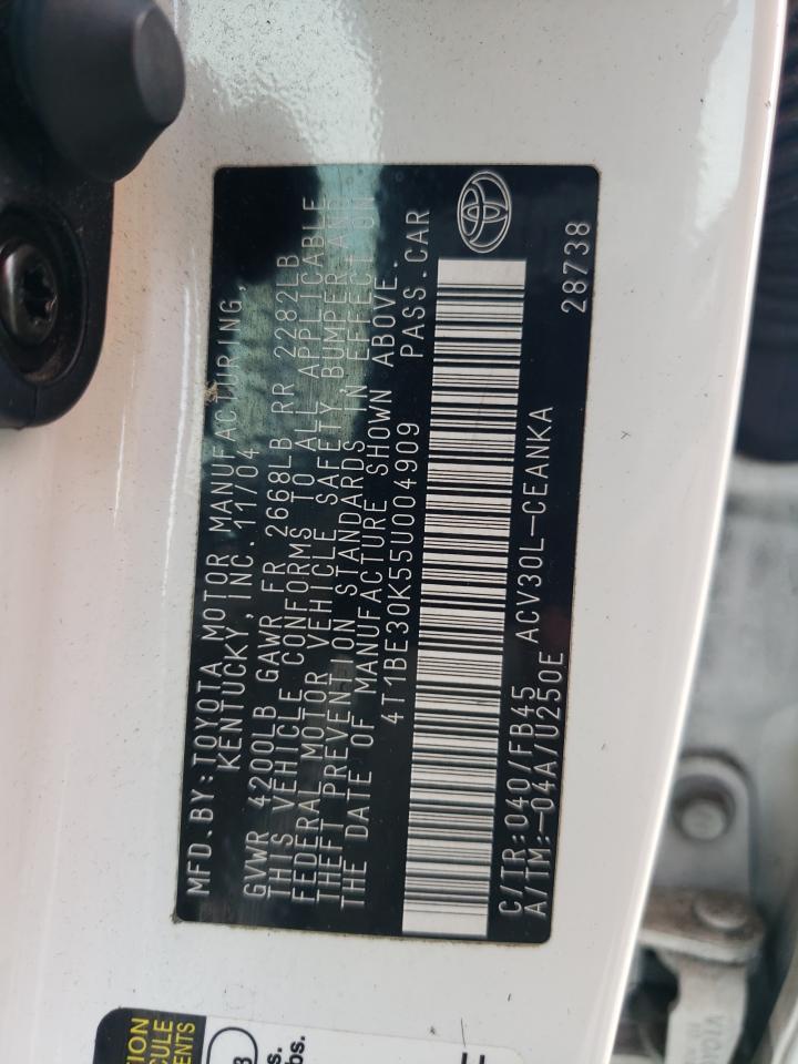 2005 Toyota Camry Le VIN: 4T1BE30K55U004909 Lot: 57466544