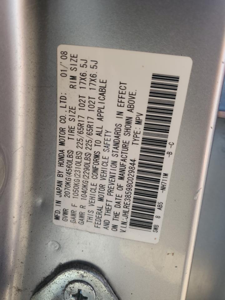 2008 Honda Cr-V Ex VIN: JHLRE38598C029844 Lot: 57852834