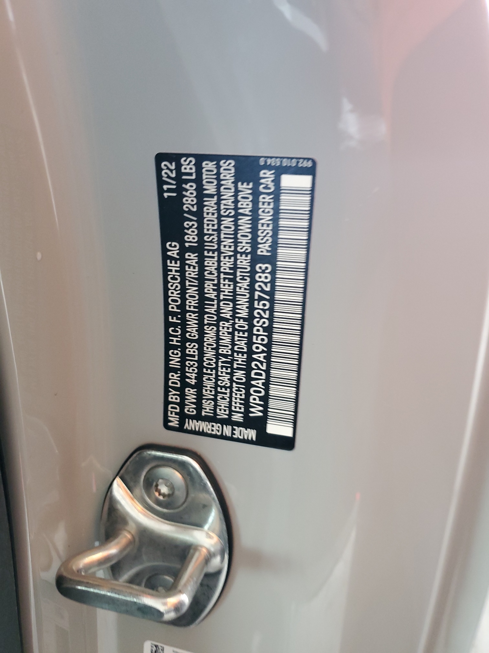 WP0AD2A95PS257283 2023 Porsche 911 Turbo