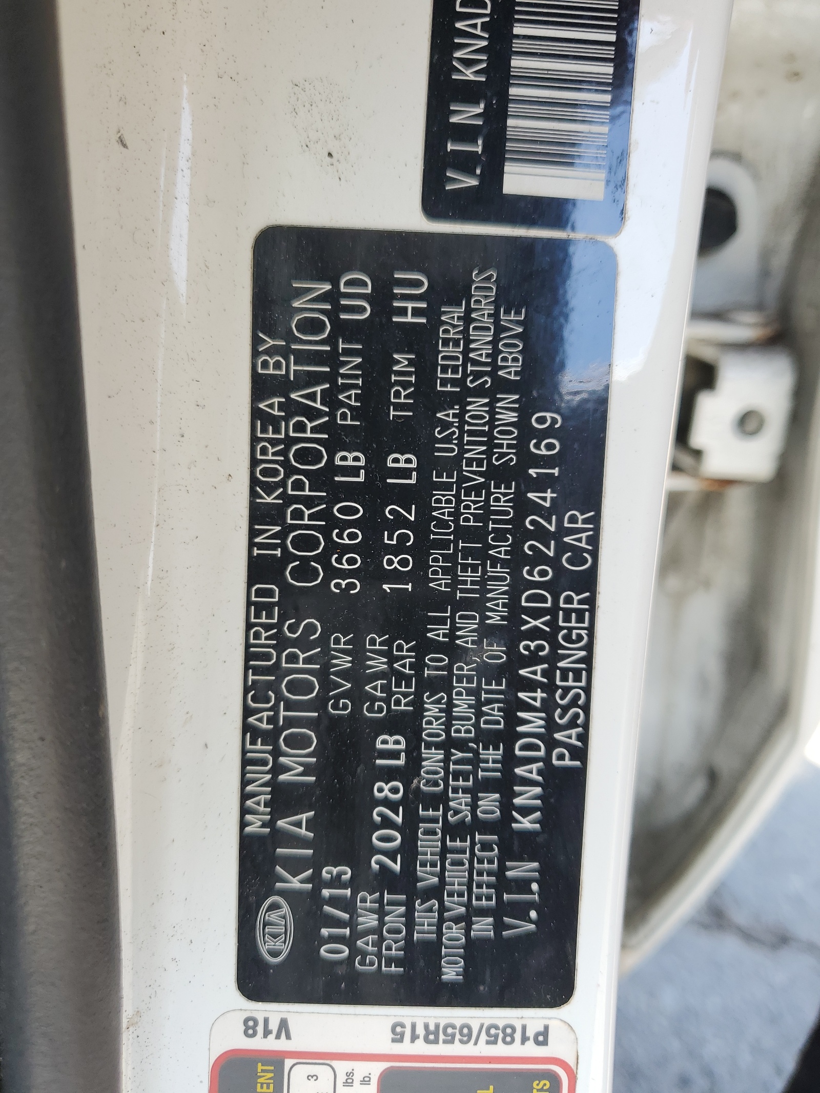 KNADM4A3XD6224169 2013 Kia Rio Lx