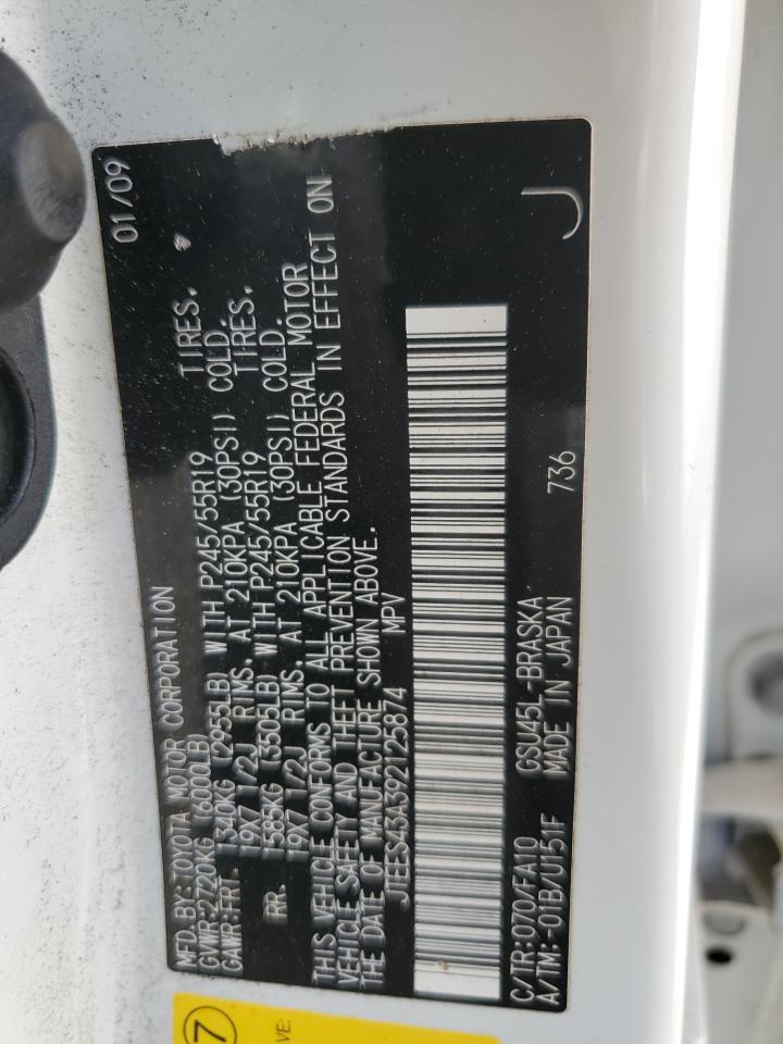 2009 Toyota Highlander Sport VIN: JTEES43A392125874 Lot: 59164974