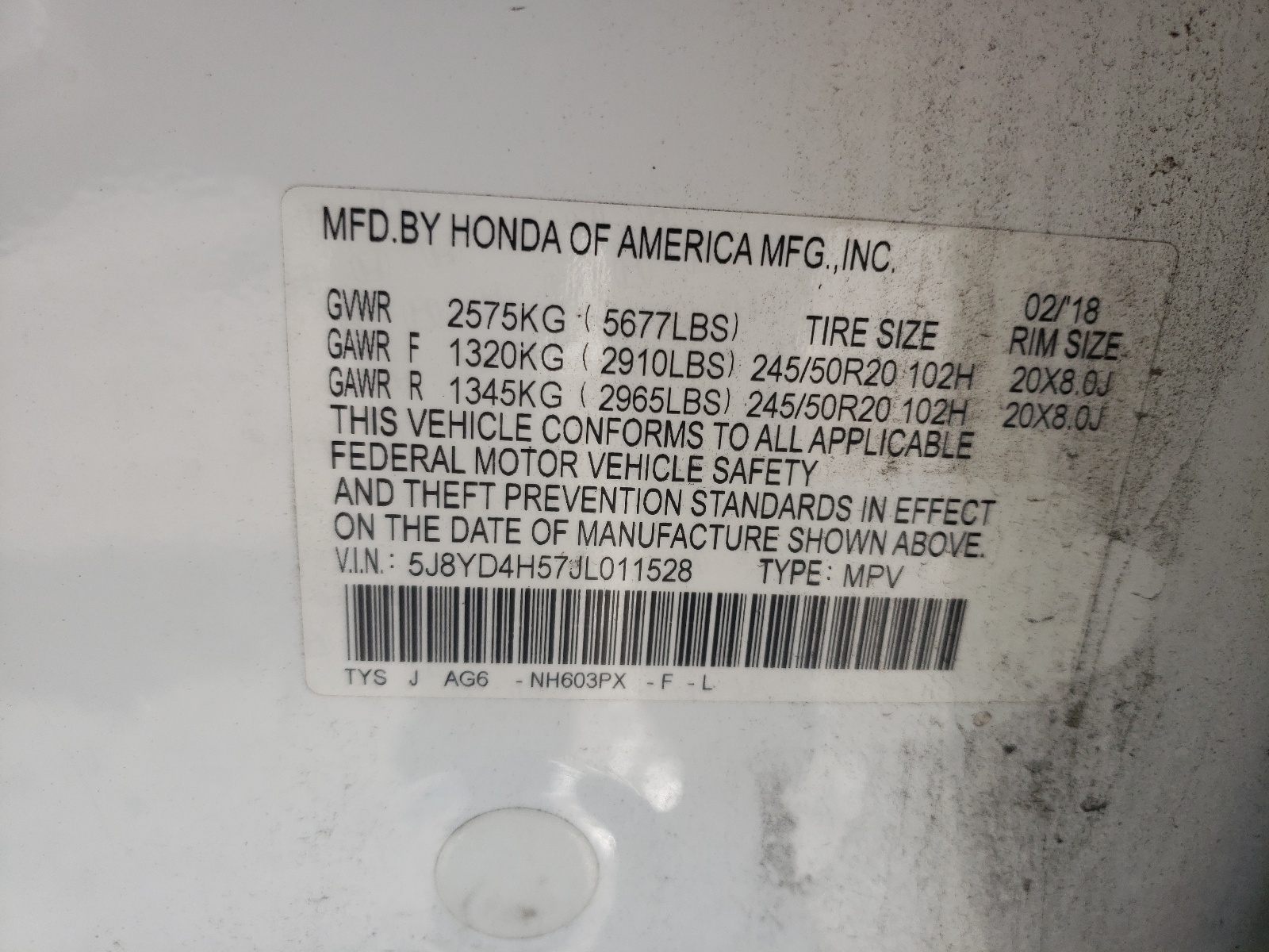 5J8YD4H57JL011528 2018 Acura Mdx Technology