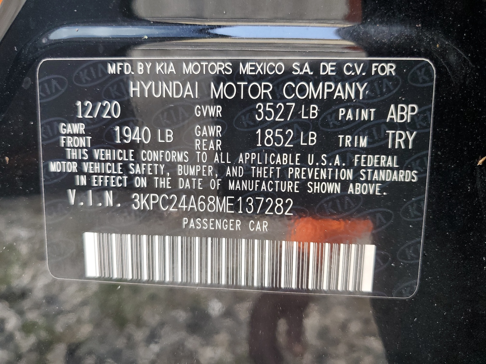 3KPC24A68ME137282 2021 Hyundai Accent Se