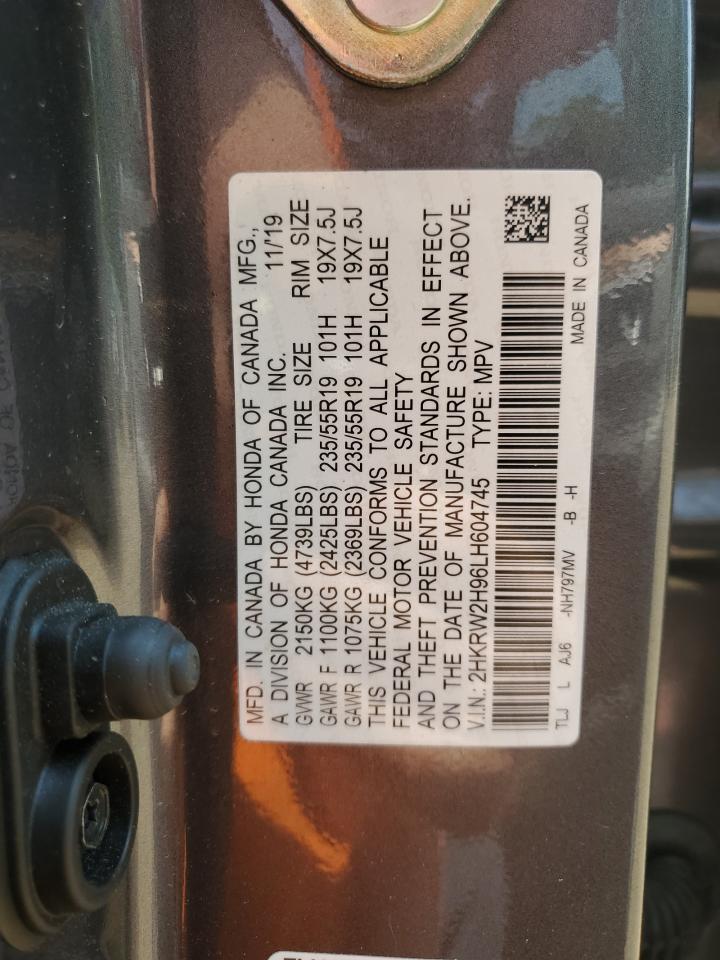 2020 Honda Cr-V Touring VIN: 2HKRW2H96LH604745 Lot: 58649034