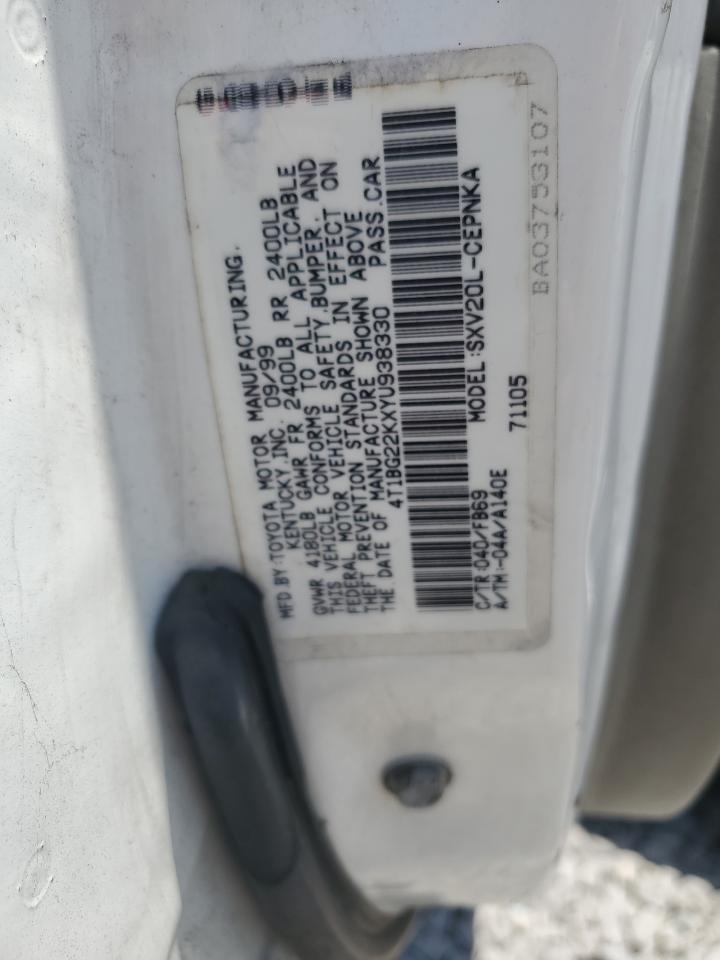 2000 Toyota Camry Ce VIN: 4T1BG22KXYU938330 Lot: 60228244