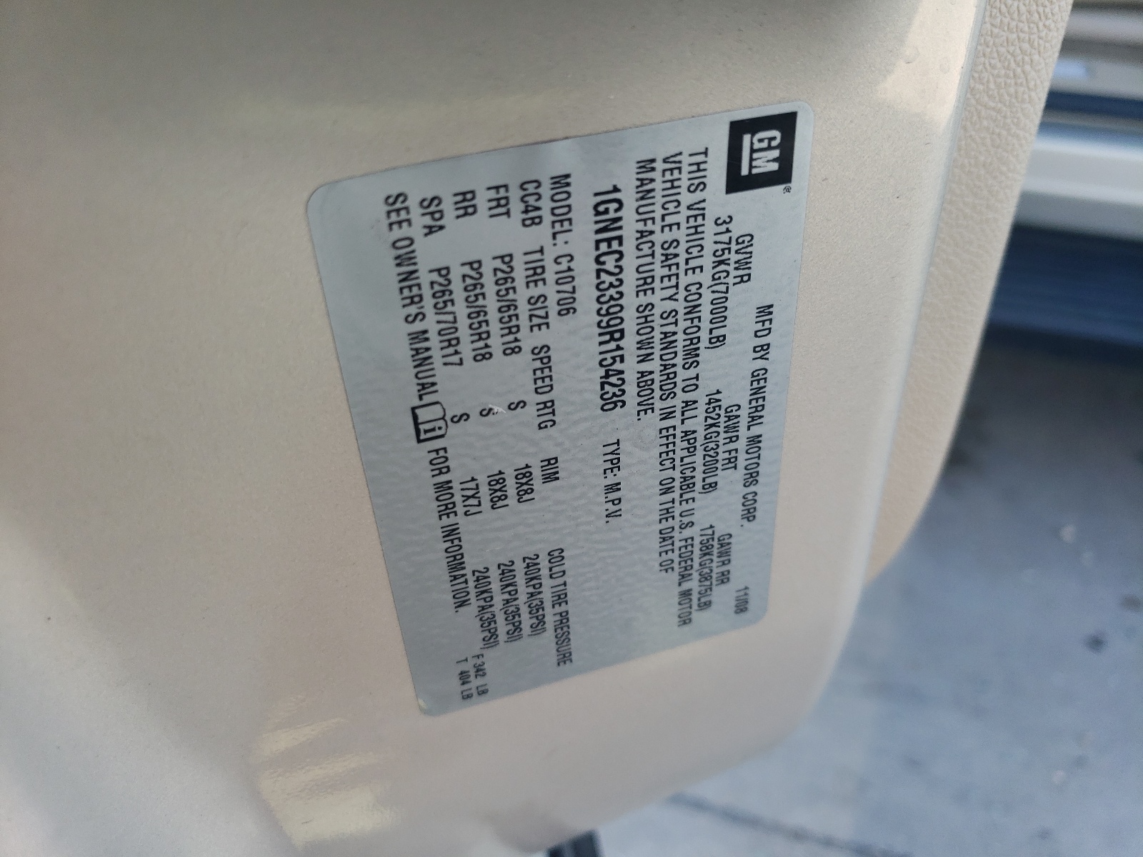 1GNEC23399R154236 2009 Chevrolet Tahoe C1500 Lt