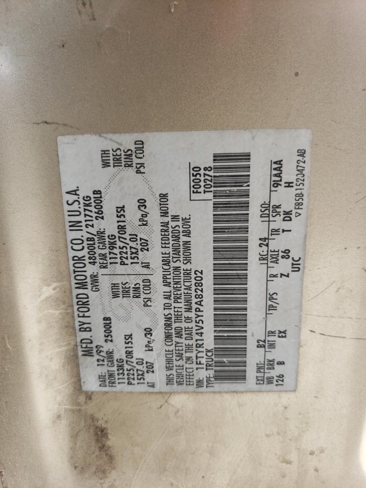 2000 Ford Ranger Super Cab VIN: 1FTYR14V5YPA82802 Lot: 60729134