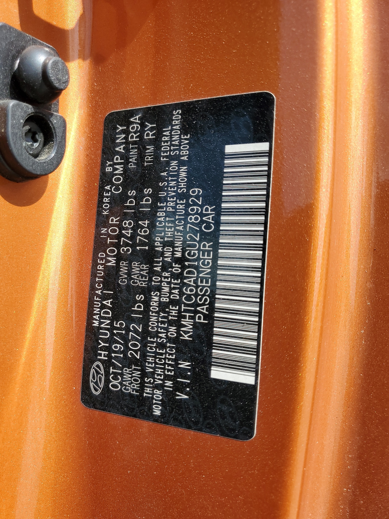 KMHTC6AD1GU278929 2016 Hyundai Veloster