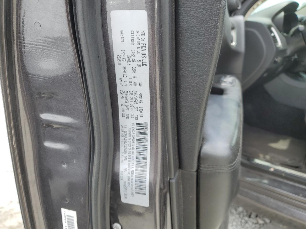 2018 Dodge Durango Gt VIN: 1C4RDJDG1JC395363 Lot: 59845574