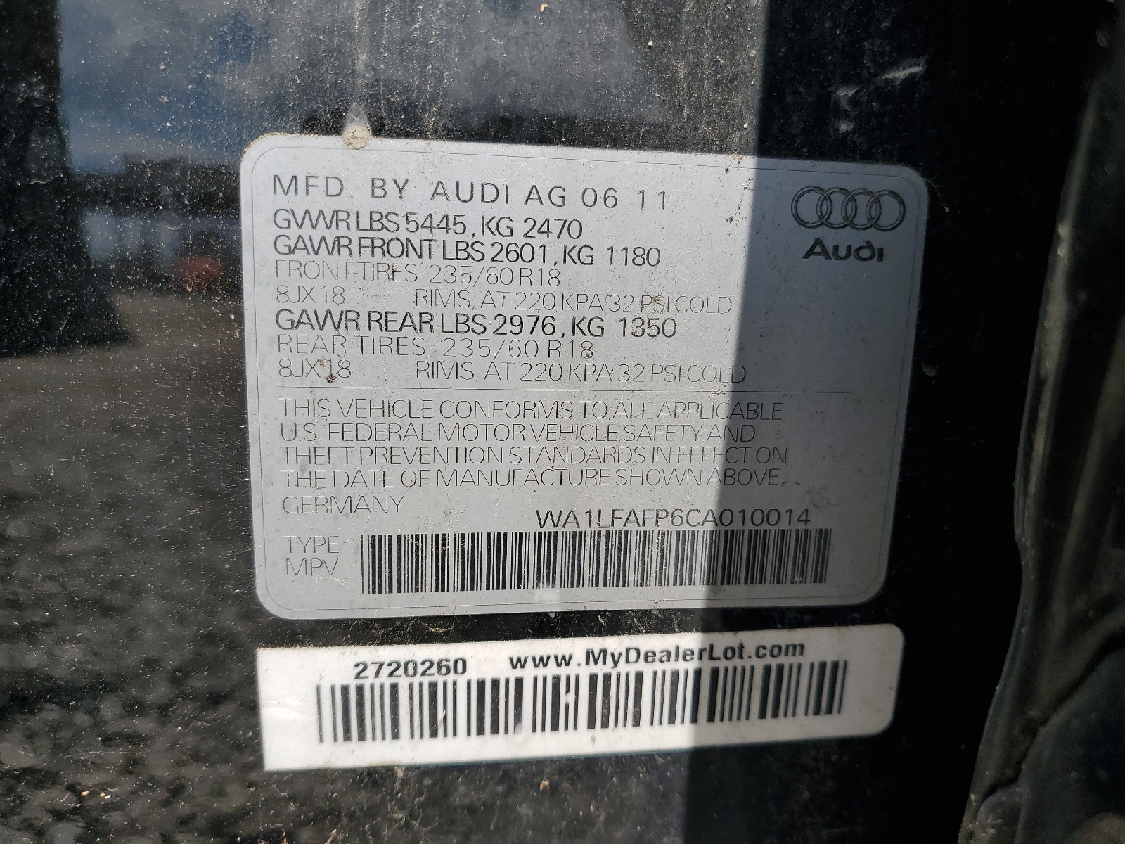 WA1LFAFP6CA010014 2012 Audi Q5 Premium Plus