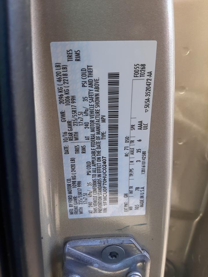 2017 Ford Escape S VIN: 1FMCU0F70HUC02407 Lot: 58351394