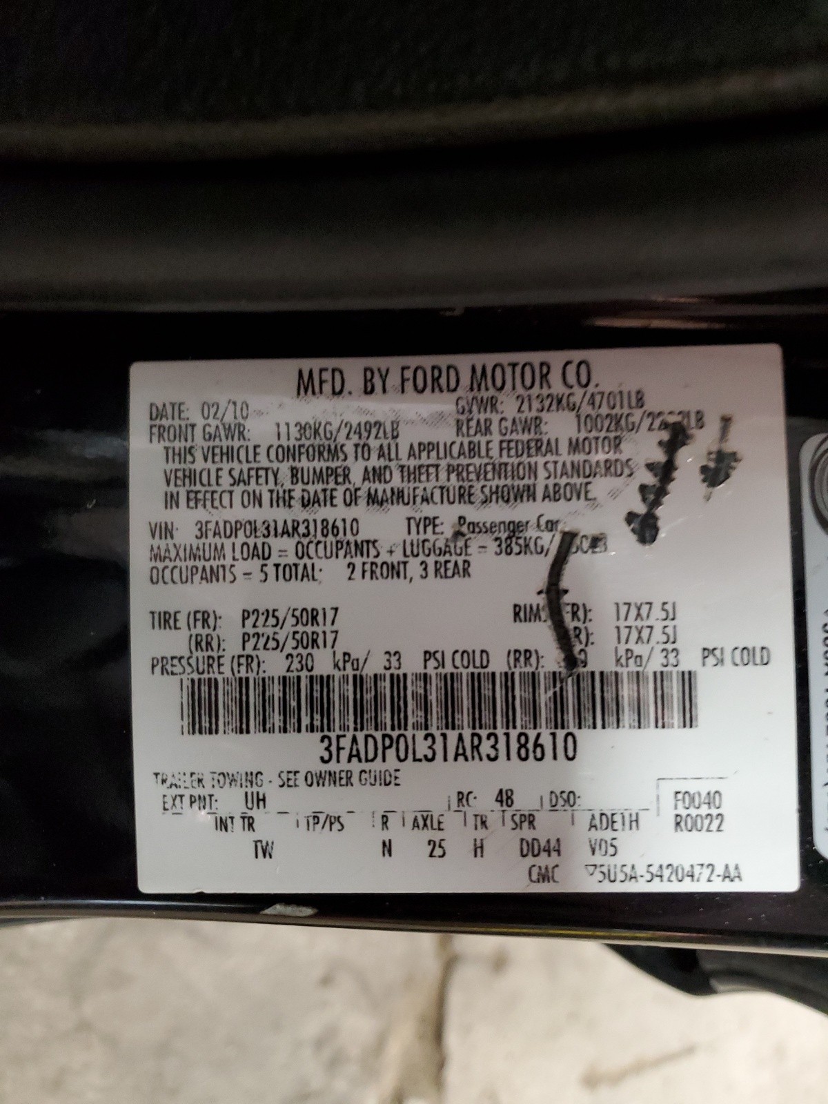 3FADP0L31AR318610 2010 Ford Fusion Hybrid