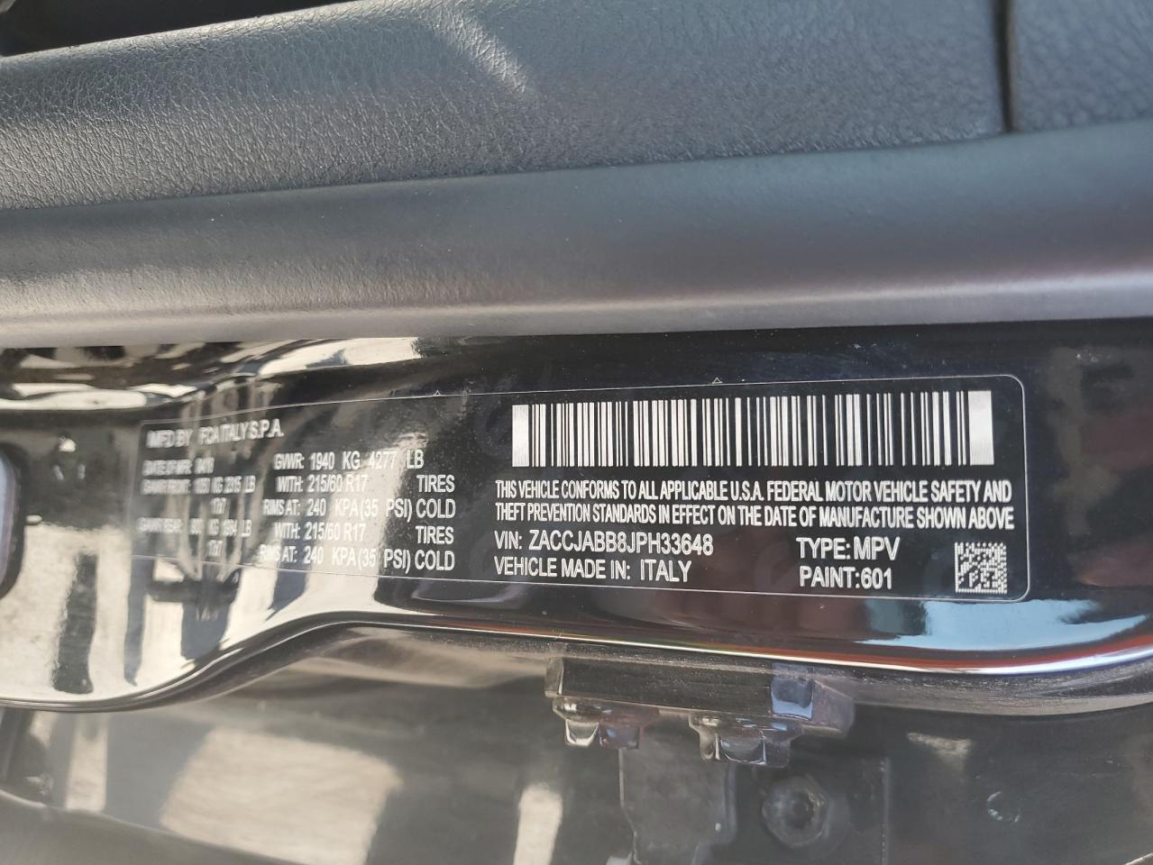 2018 Jeep Renegade Latitude VIN: ZACCJABB8JPH33648 Lot: 57350304