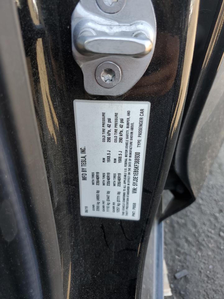 2019 Tesla Model 3 VIN: 5YJ3E1EB5KF388930 Lot: 59217734