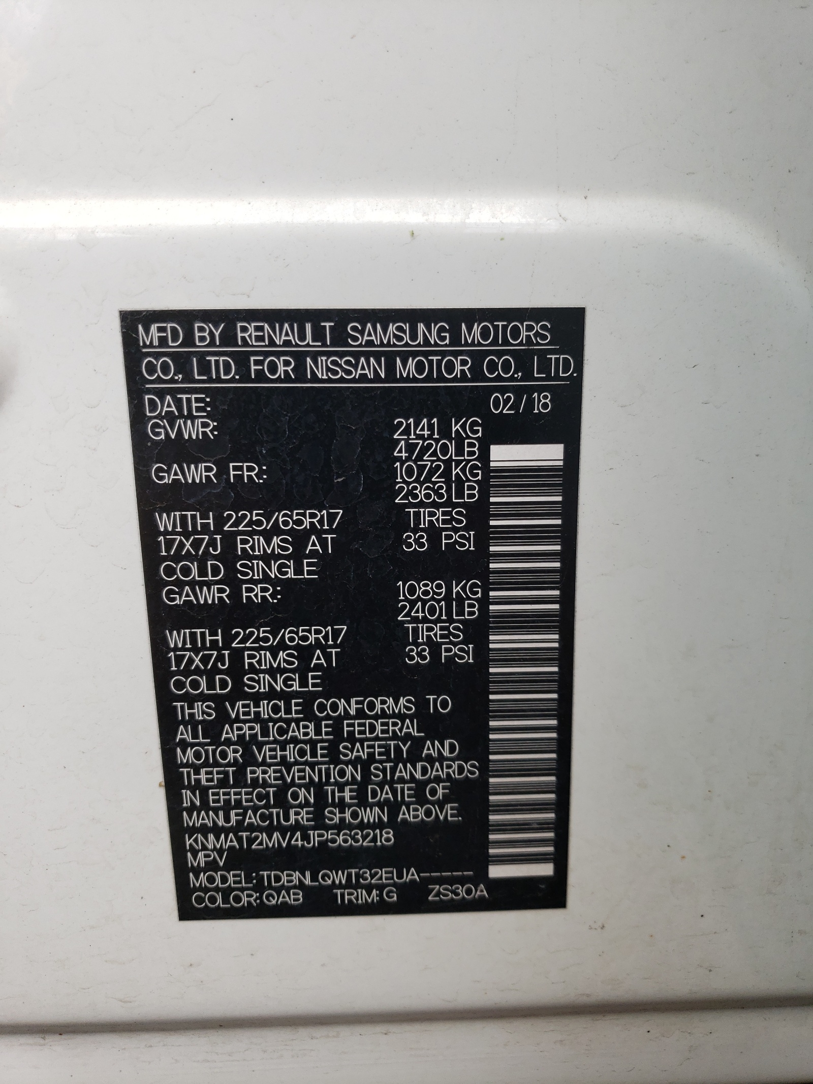 KNMAT2MV4JP563218 2018 Nissan Rogue S