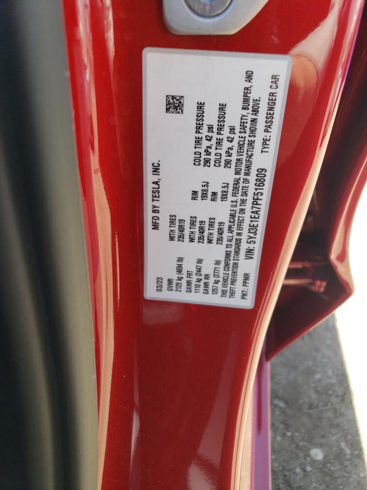 5YJ3E1EA7PF516809 2023 Tesla Model 3