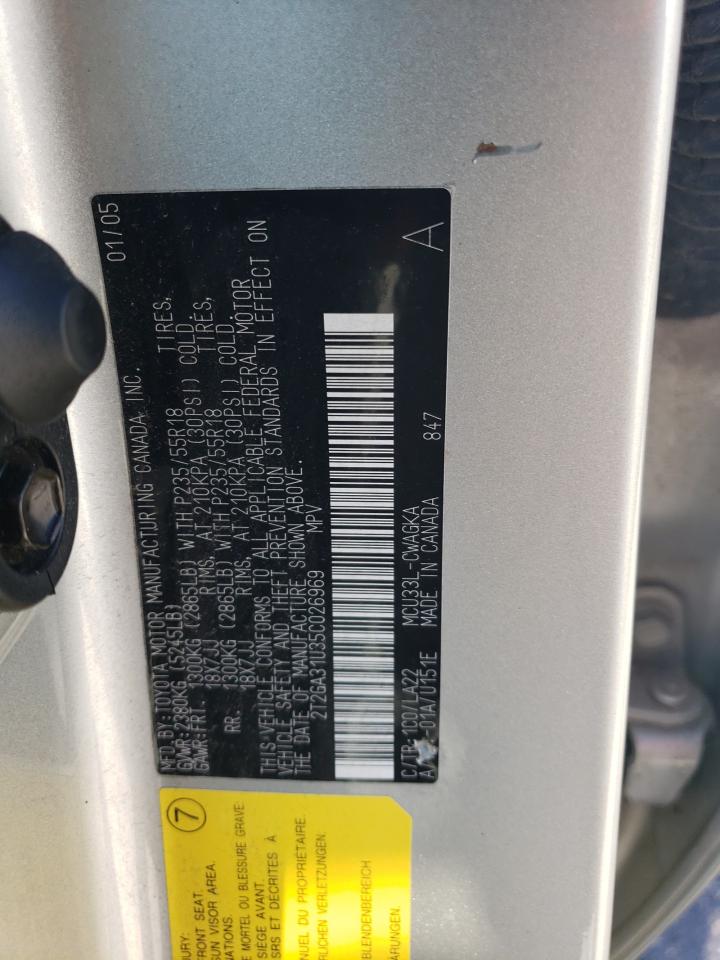 2005 Lexus Rx 330 VIN: 2T2GA31U35C026969 Lot: 58173194