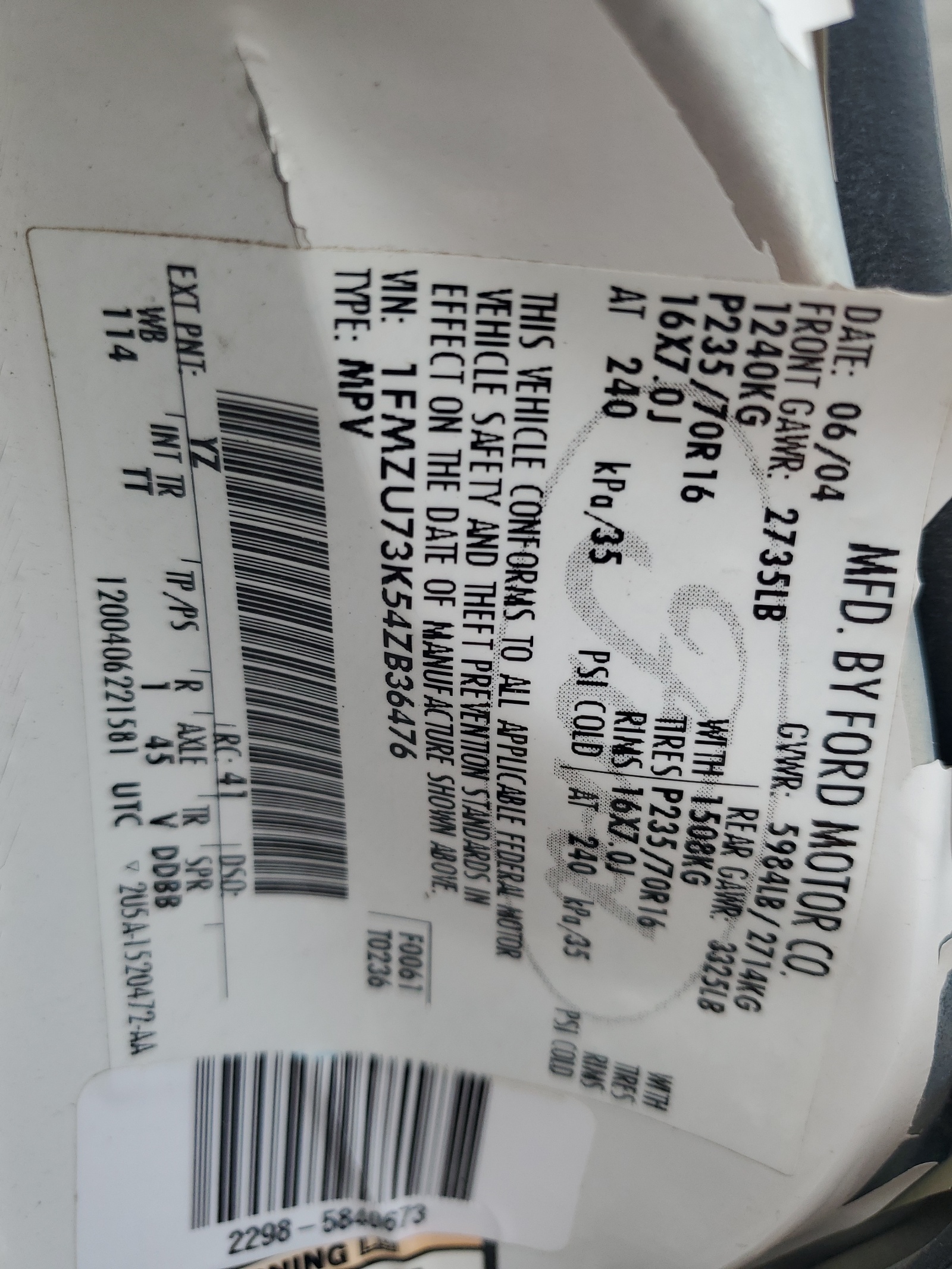 1FMZU73K54ZB36476 2004 Ford Explorer Xlt