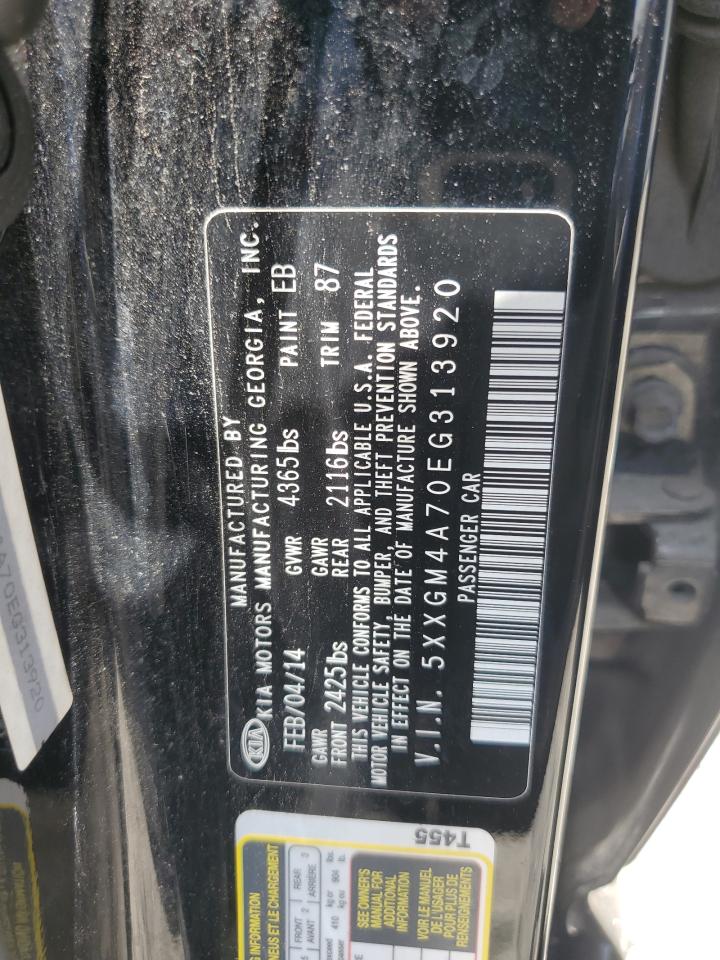 2014 Kia Optima Lx VIN: 5XXGM4A70EG313920 Lot: 59313594