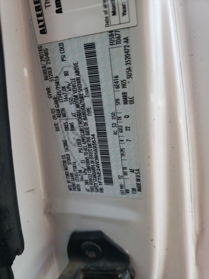 2006 Ford Econoline E250 Van VIN: 1FTNE24W36HA95634 Lot: 58030794