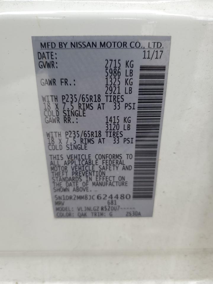 2018 Nissan Pathfinder S VIN: 5N1DR2MM8JC624480 Lot: 60147925