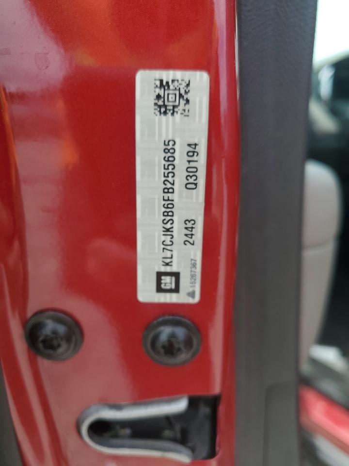 2015 Chevrolet Trax Ls VIN: KL7CJKSB6FB255685 Lot: 59288404