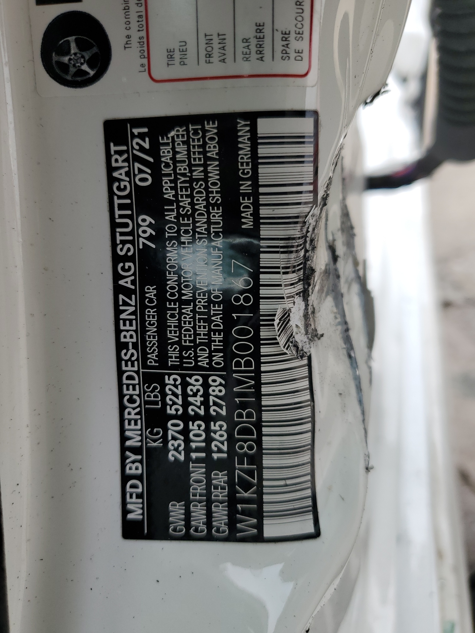 W1KZF8DB1MB001867 2021 Mercedes-Benz E 350