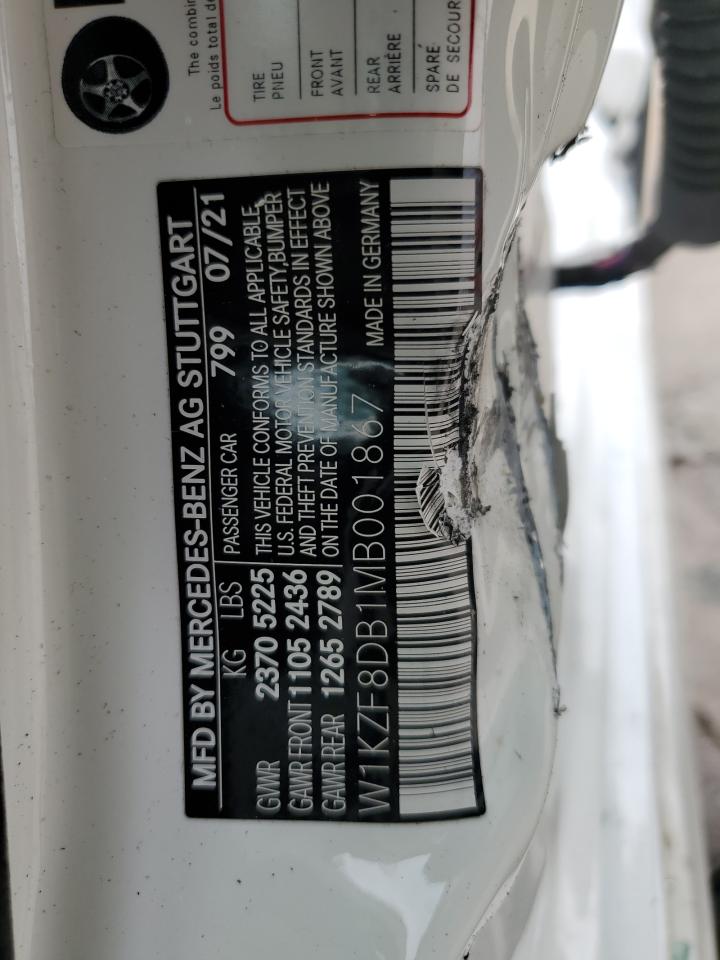 2021 Mercedes-Benz E 350 VIN: W1KZF8DB1MB001867 Lot: 57396994