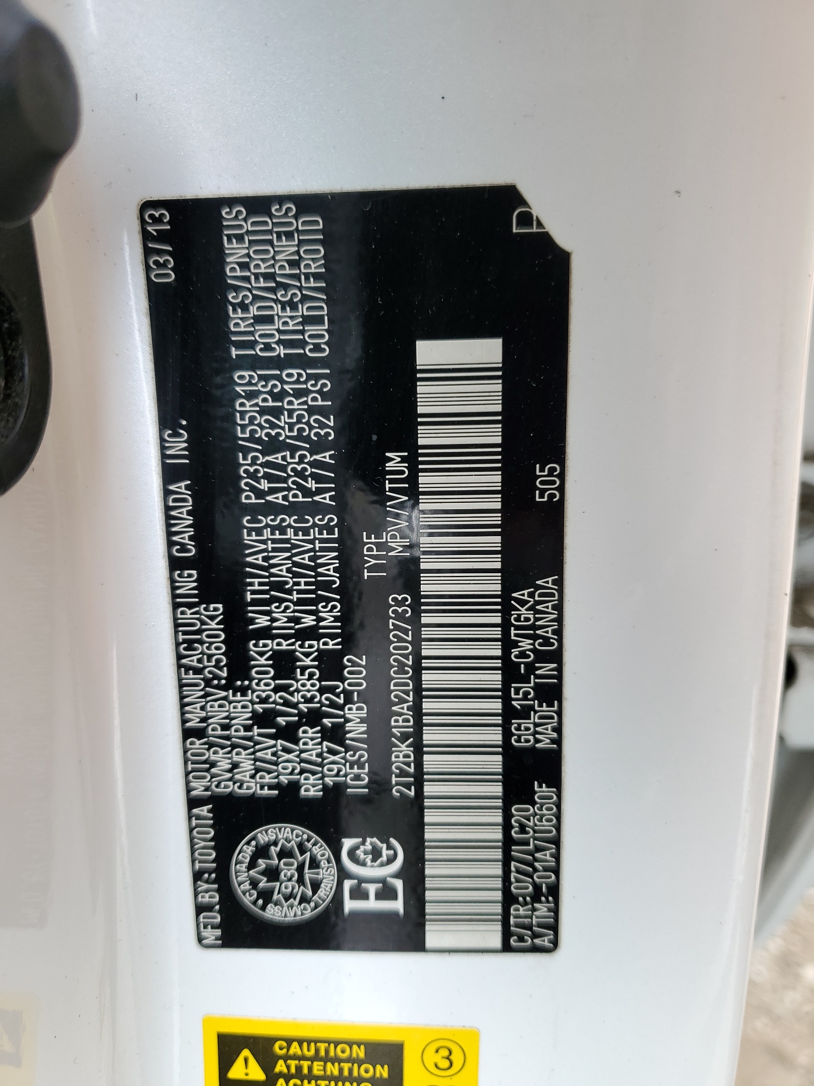 2T2BK1BA2DC202733 2013 Lexus Rx 350 Base